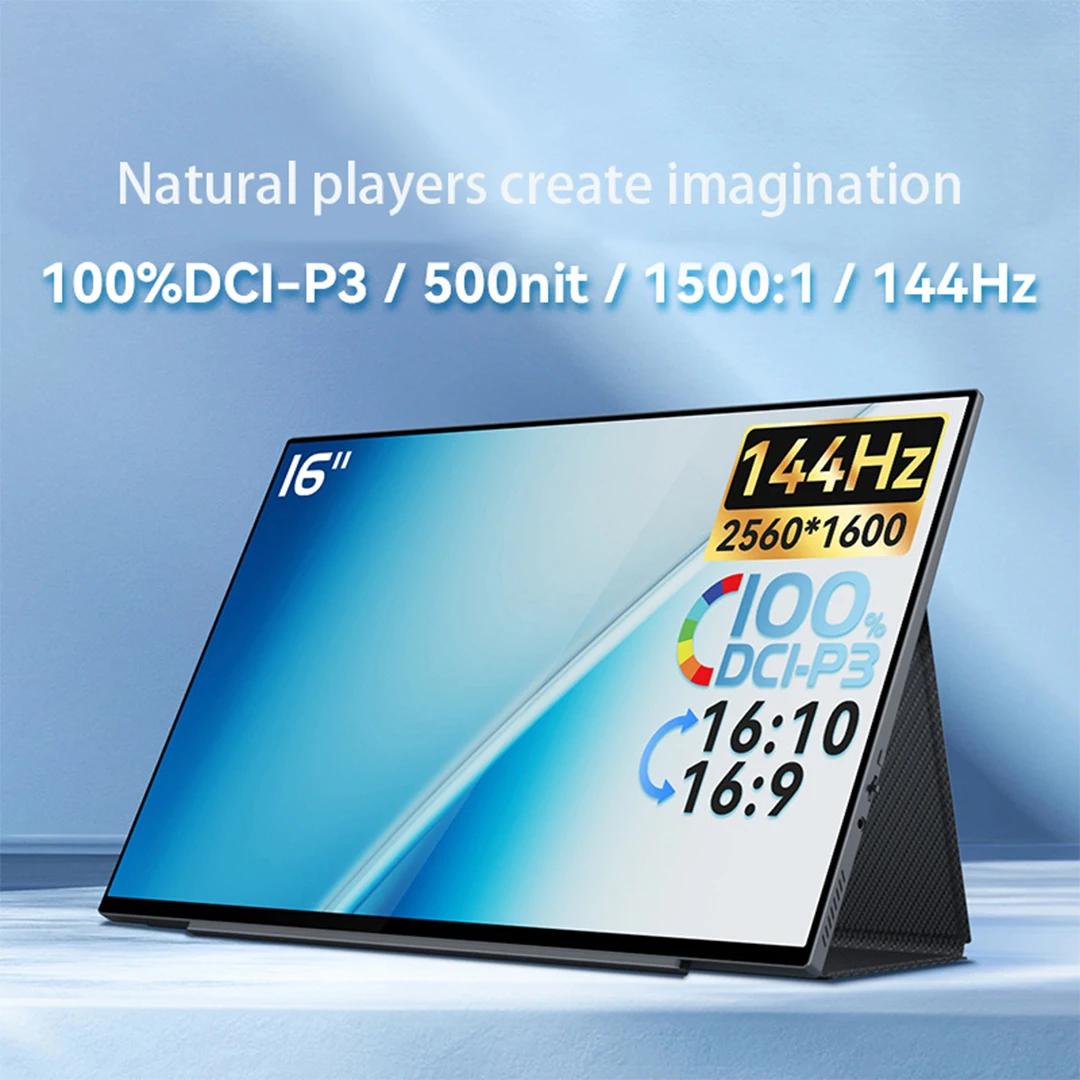 PC XBox PS4/5 ġ ޴ , 100% DCI-P3 16:10 HDR 1MS FreeSync IPS ũ  ÷, 16 ġ 4K 144Hz